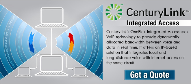 Centurylink's OneFlex Integrated Access uses VoIP technology to provide dynamically allocated bandwidth between voice and data in real time. It  offers an IP-based solution that integrates local and long-distance voice with Internet access on the same circuit.