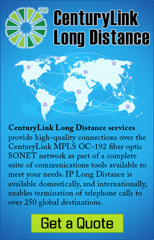 CenturyLink Long Distance services provide high-quality connections over the CenturyLink MPLS OC-192 fiber optic SONET network as part of a complete suite of communications tools available to meet your needs. IP Long Distance is available domestically, and internationally, enables termination of telephone calls to over 250 global destinations.